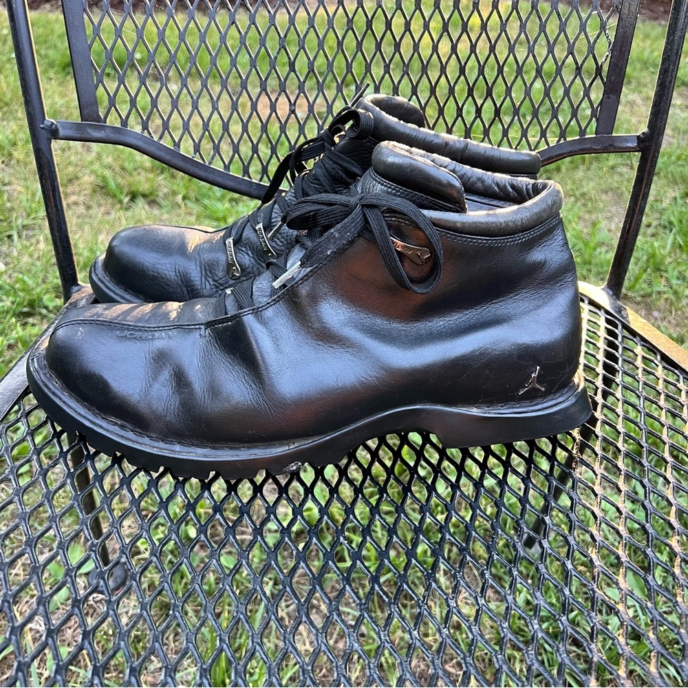 Vintage Nike Air Jordan Jumpman Two 3 Profiler Boots Black Leather Size 12